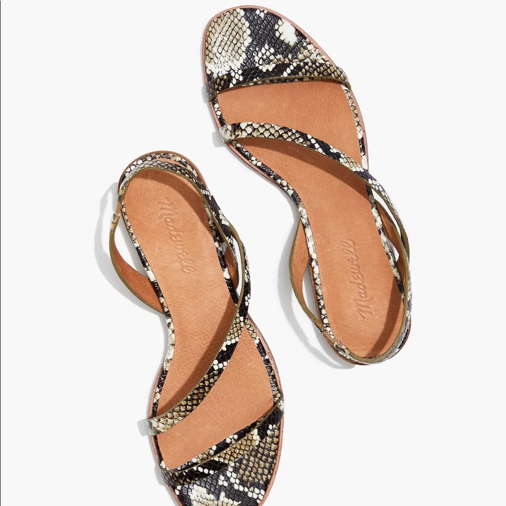 Madewell Heidi sling back sandals in snake skin